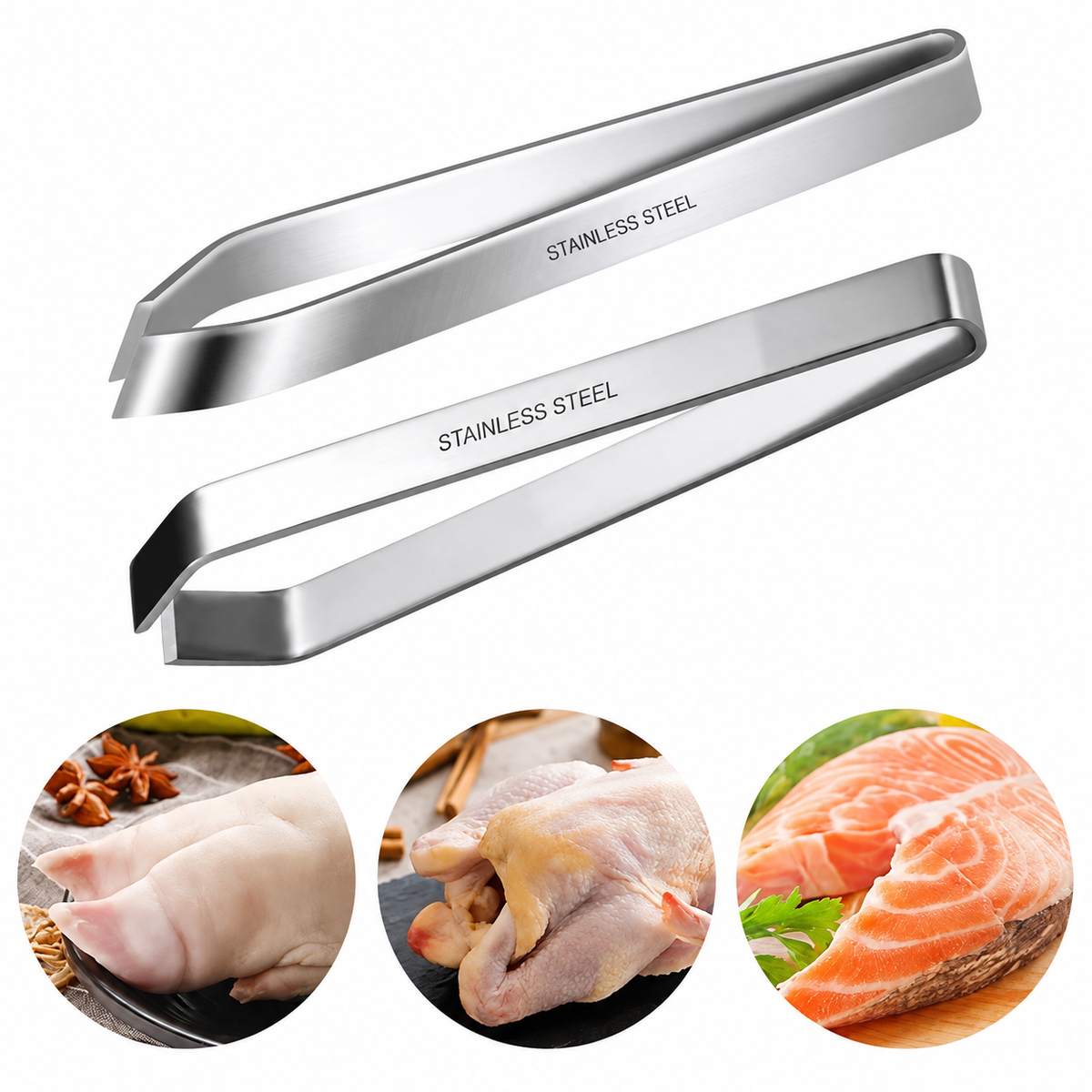 Stainless Steel Fish Bone Tweezers