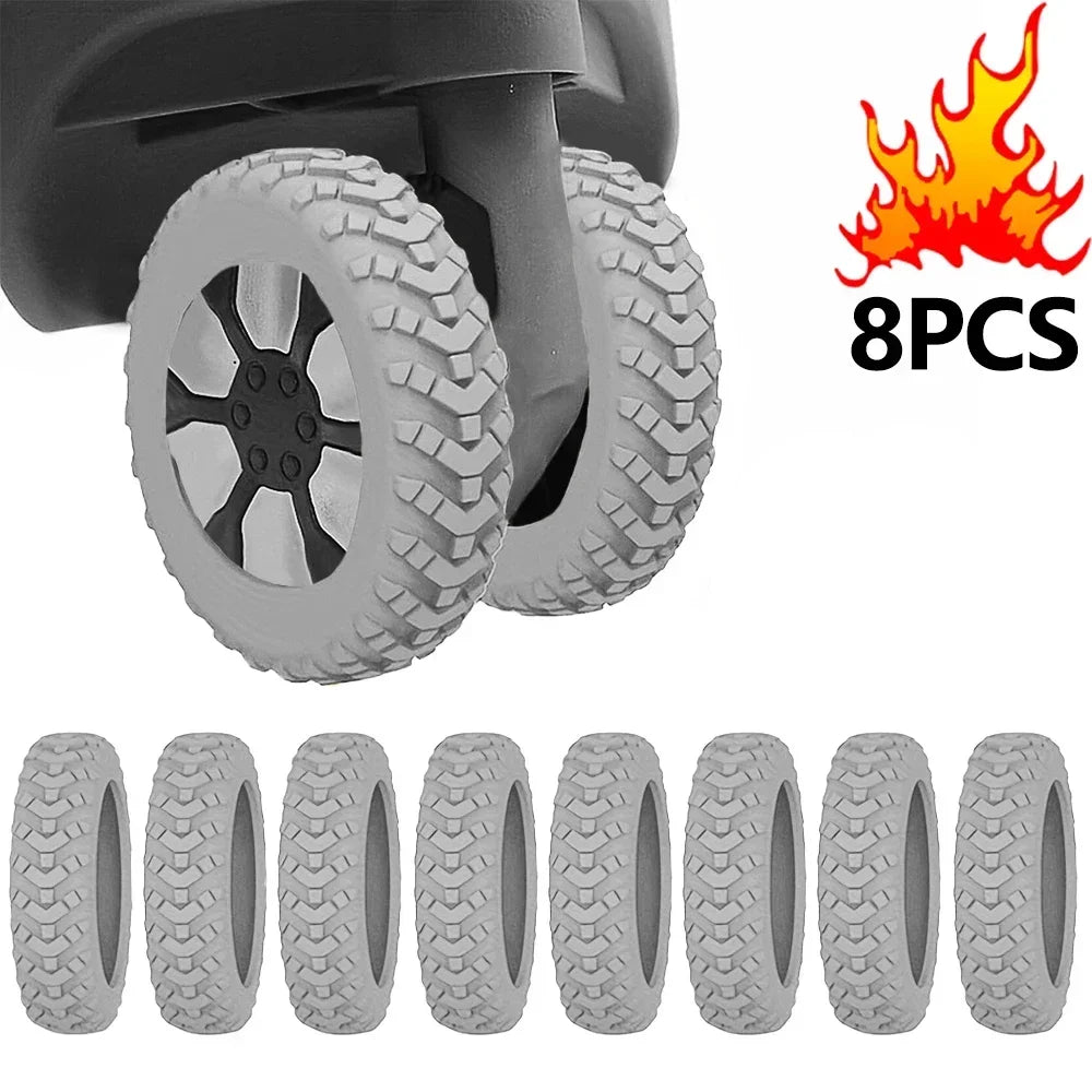 8Pcs Silicone Luggage Wheel Protector Covers