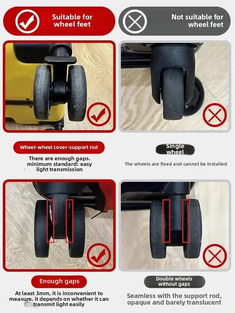 8Pcs Silicone Luggage Wheel Protector Covers
