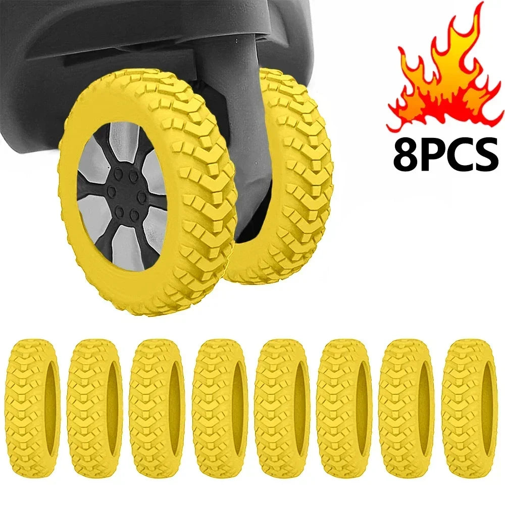 8Pcs Silicone Luggage Wheel Protector Covers