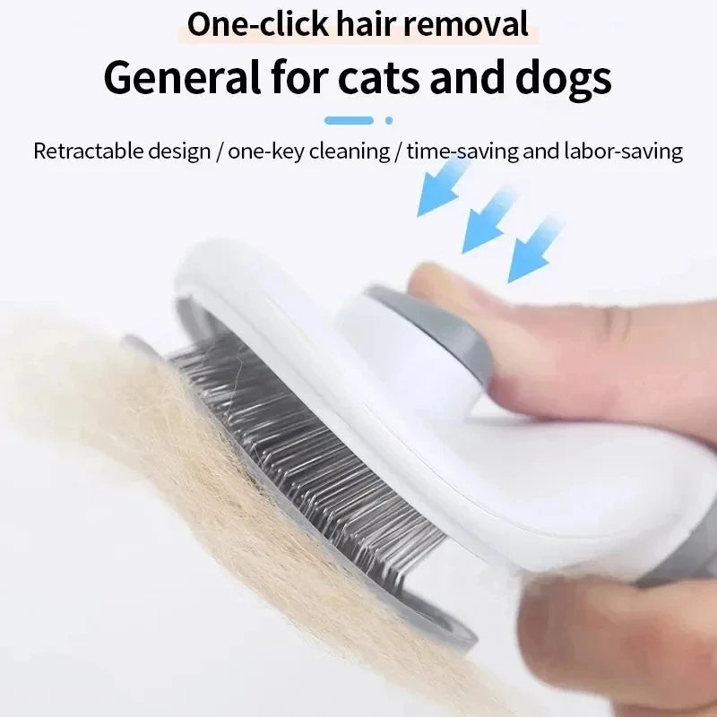 Self-Cleaning Pet Grooming Brush for Dogs & Cats