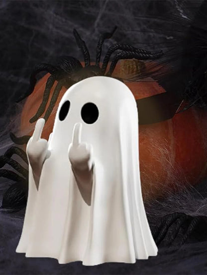 Middle Finger Ghost Statue — Funny Halloween Decor