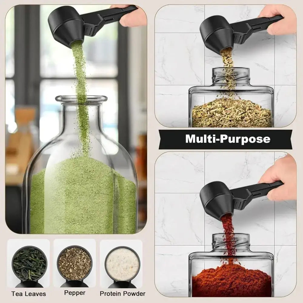No-Spill Sliding Scoop, Funnel & Leveler