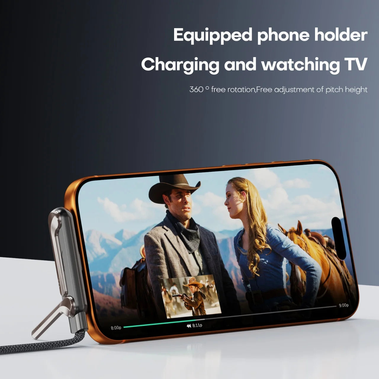 Fast Charging Type C to Type C, Cable USB C to Type C, with Foldable Stand