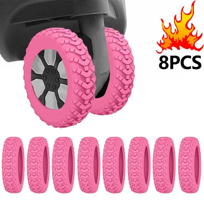 8Pcs Silicone Luggage Wheel Protector Covers