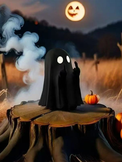 Middle Finger Ghost Statue — Funny Halloween Decor