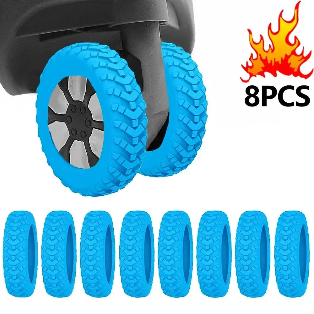 8Pcs Silicone Luggage Wheel Protector Covers