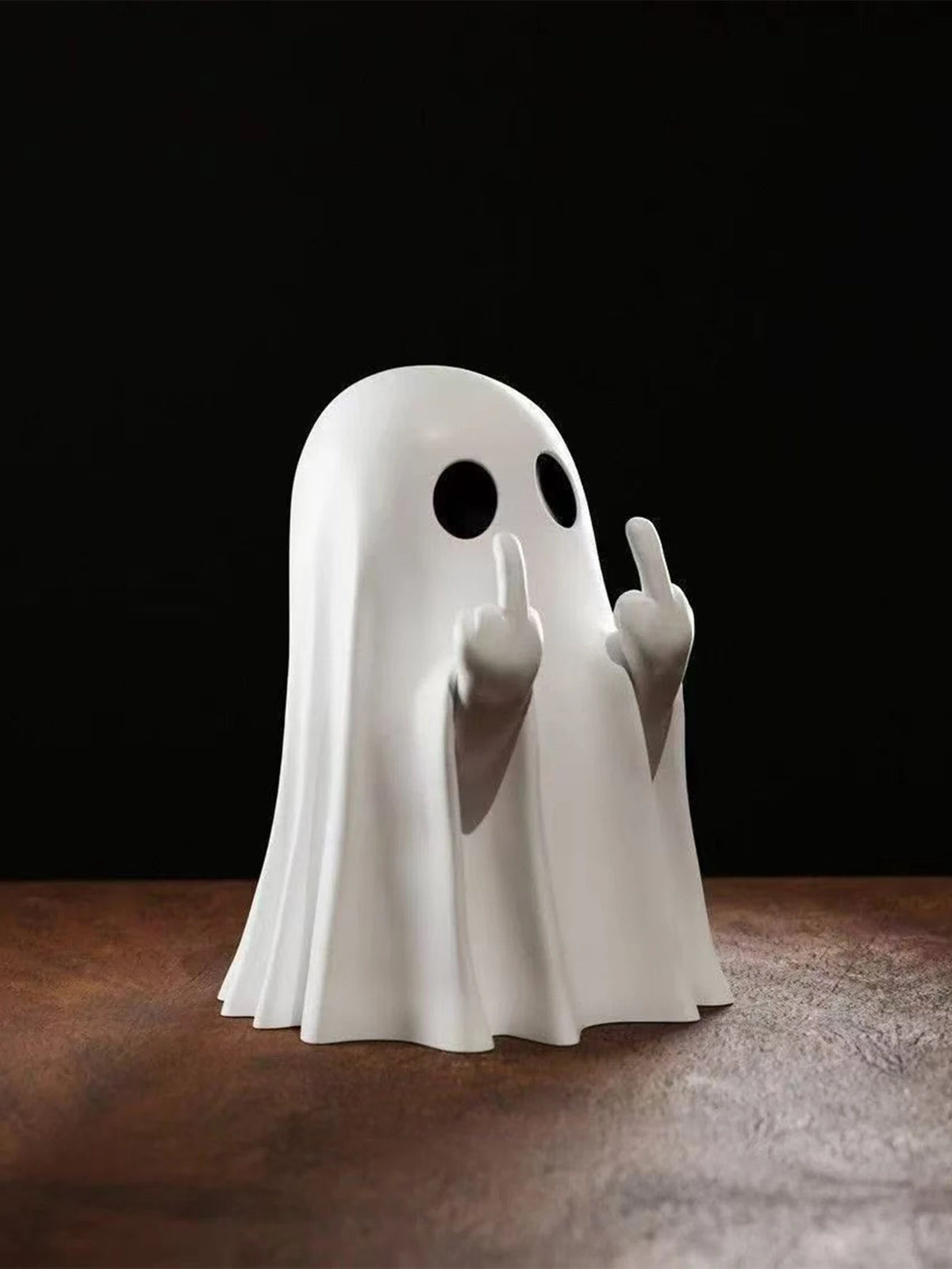 Middle Finger Ghost Statue — Funny Halloween Decor
