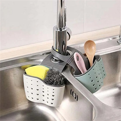 Hanging Kitchen Sink Caddy & Sponge Holder