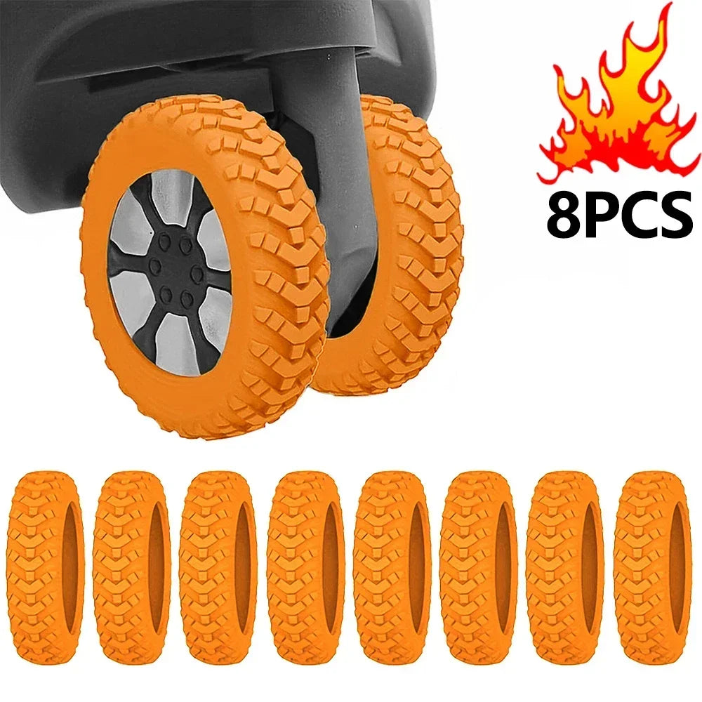 8Pcs Silicone Luggage Wheel Protector Covers