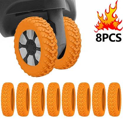 8Pcs Silicone Luggage Wheel Protector Covers