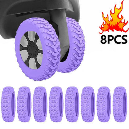 8Pcs Silicone Luggage Wheel Protector Covers