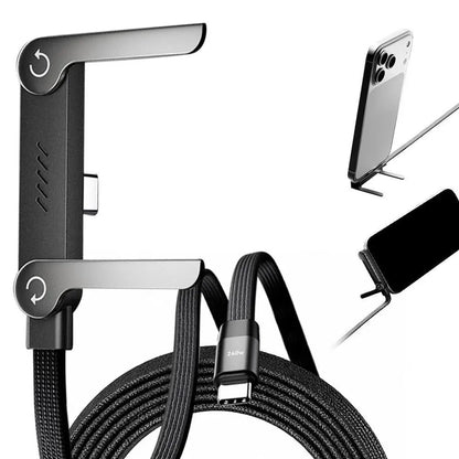 2-in-1 Charging Cable with Foldable Phone Stand