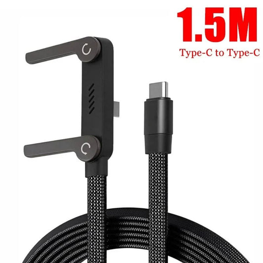 2-in-1 Charging Cable with Foldable Phone Stand